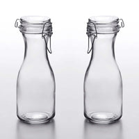 Thumbnail for Cucina Chef Set of 2 All-Purpose Reusable 17 oz. Glass Carafes + Swing Top Lids
