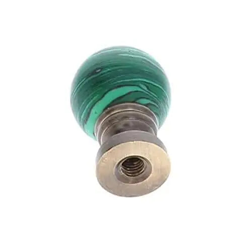 Art Finial - Green Malachite Ball, Set of 2, Mini Works of Art, Update Your Lamps!