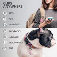 Thumbnail for Light Pink Apple AirTag Case - Silicone AirTag Holder with Carabiner Keychain Clip, AirTag Holder by Guard Dog