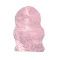 Thumbnail for Faux Sheepskin Cotton Candy Pink Accent Rug - 24