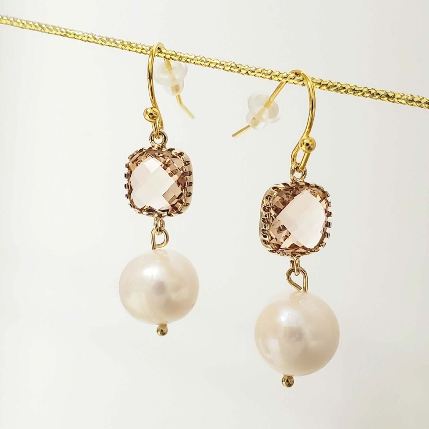 Gold Blush Freshwater Pearl Earrings