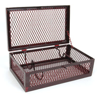 Thumbnail for Rectangular Two Bottle Mesh Wine Box, Merlot Finish