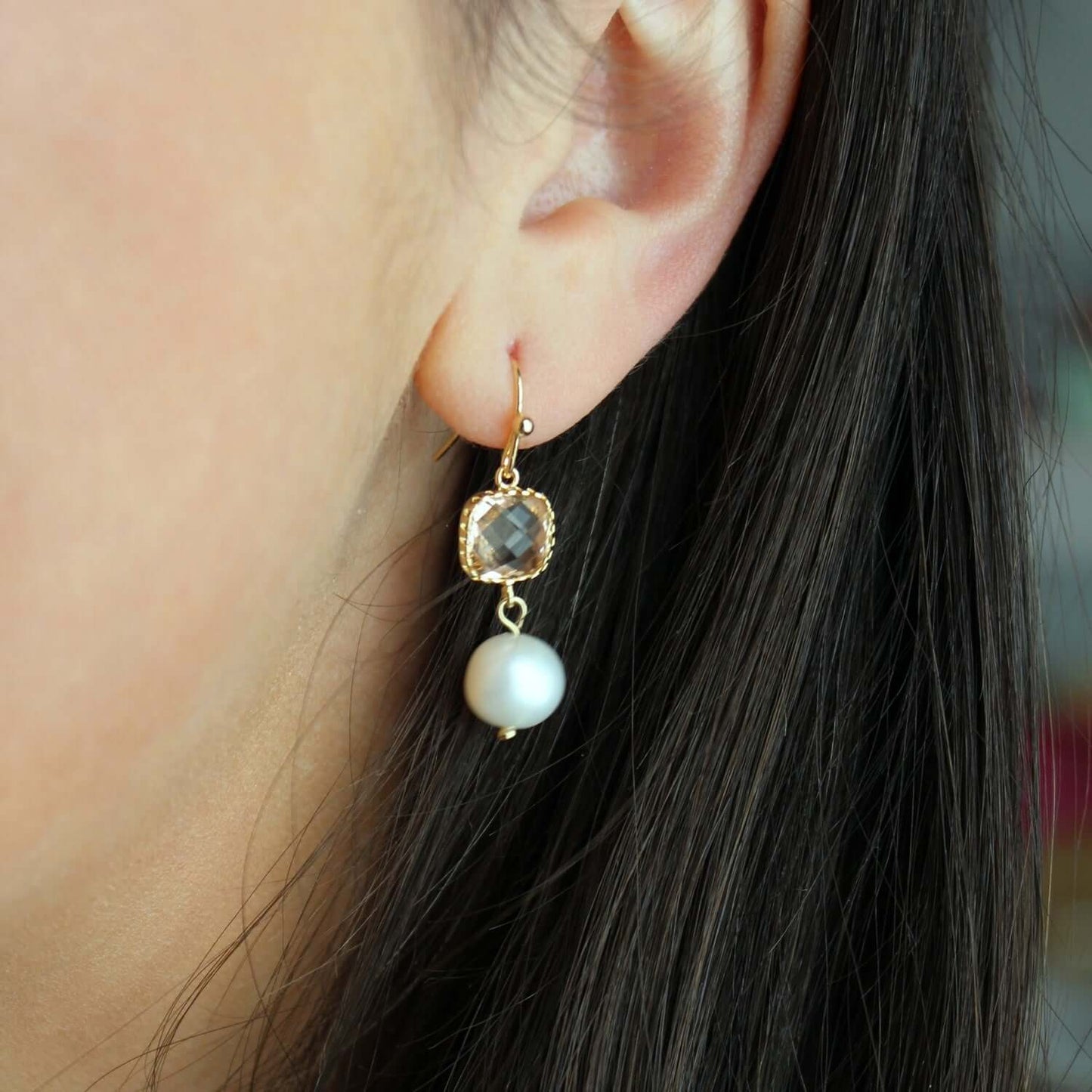 Gold Blush Freshwater Pearl Earrings