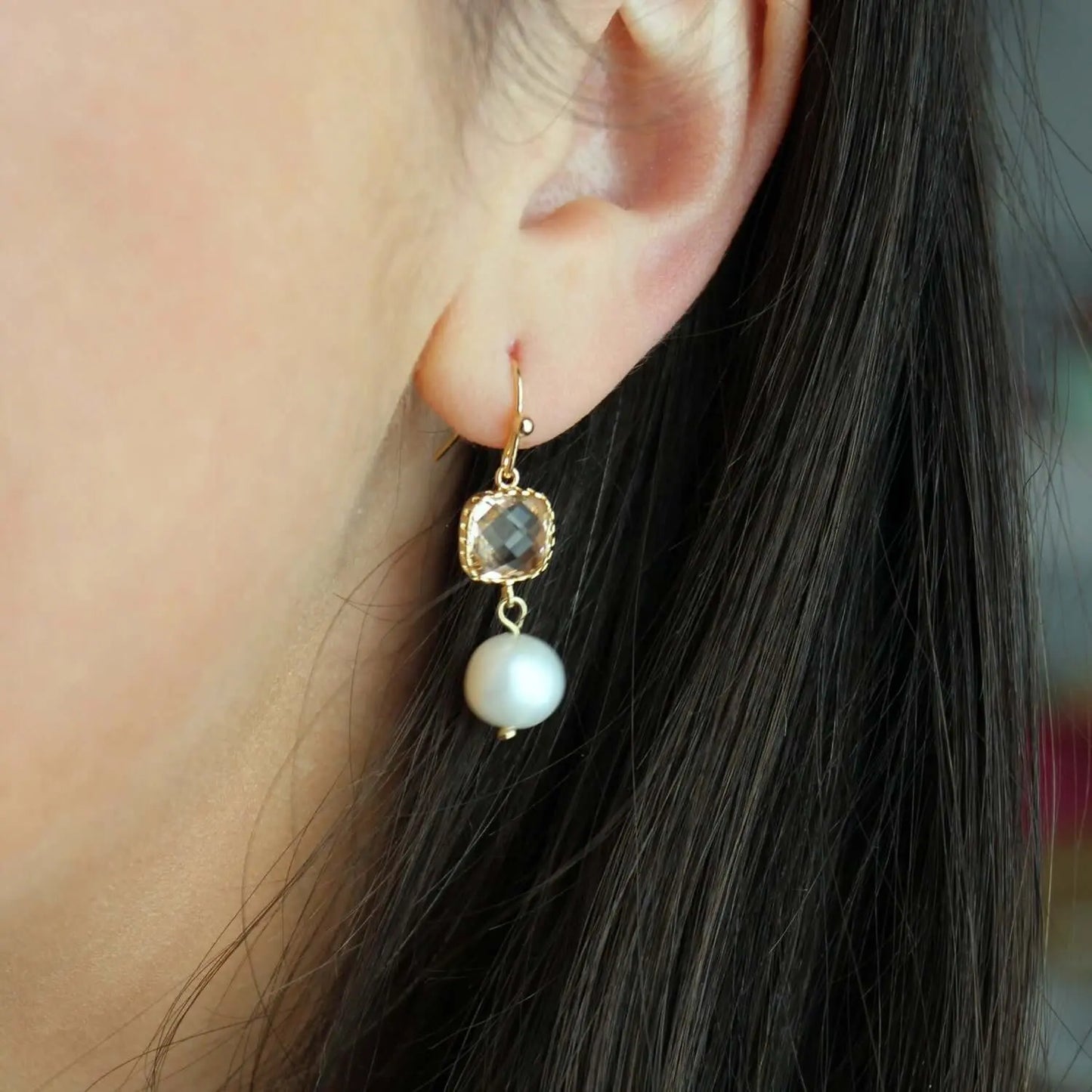 Gold Blush Freshwater Pearl Earrings