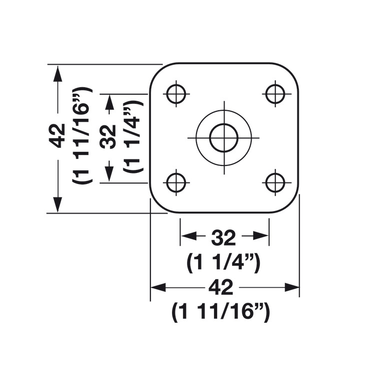 Hafele 660.04.351 Twin Wheel Caster, Screw-On Mount Plate without Brake, 50 mm