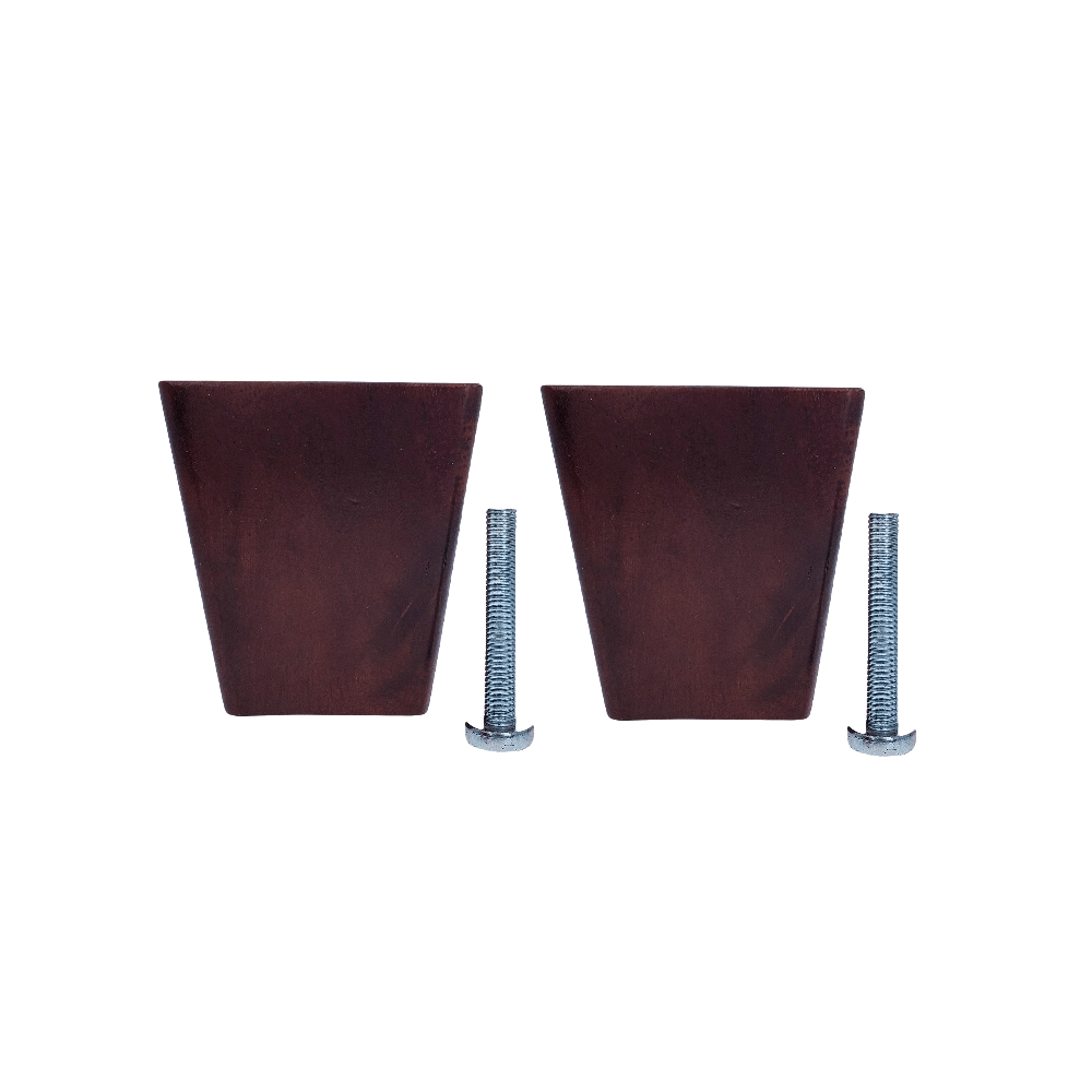 Leg Daddy 4" Dark Finish Square Tapered Wooden Sofa Leg with Your Choice Bolt, 5/16", M8, or M10 Bolt Size