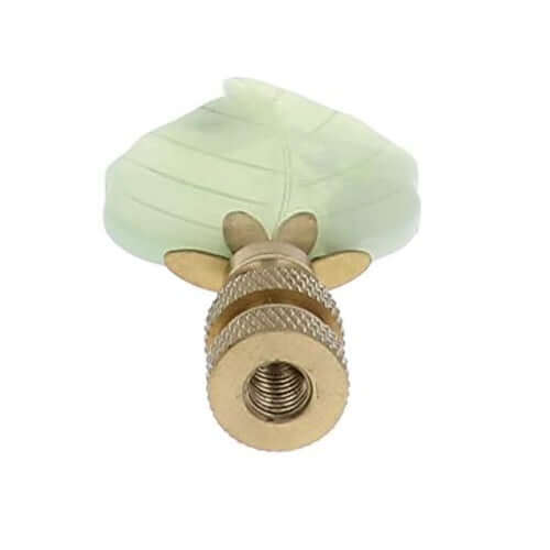 Art Finial - Green Aventurine Leaf with Brass Base, Set of 2, Mini Works of Art, Update Your Lamps!