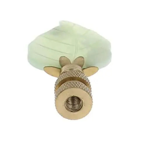 Art Finial - Green Aventurine Leaf with Brass Base, Set of 2, Mini Works of Art, Update Your Lamps!