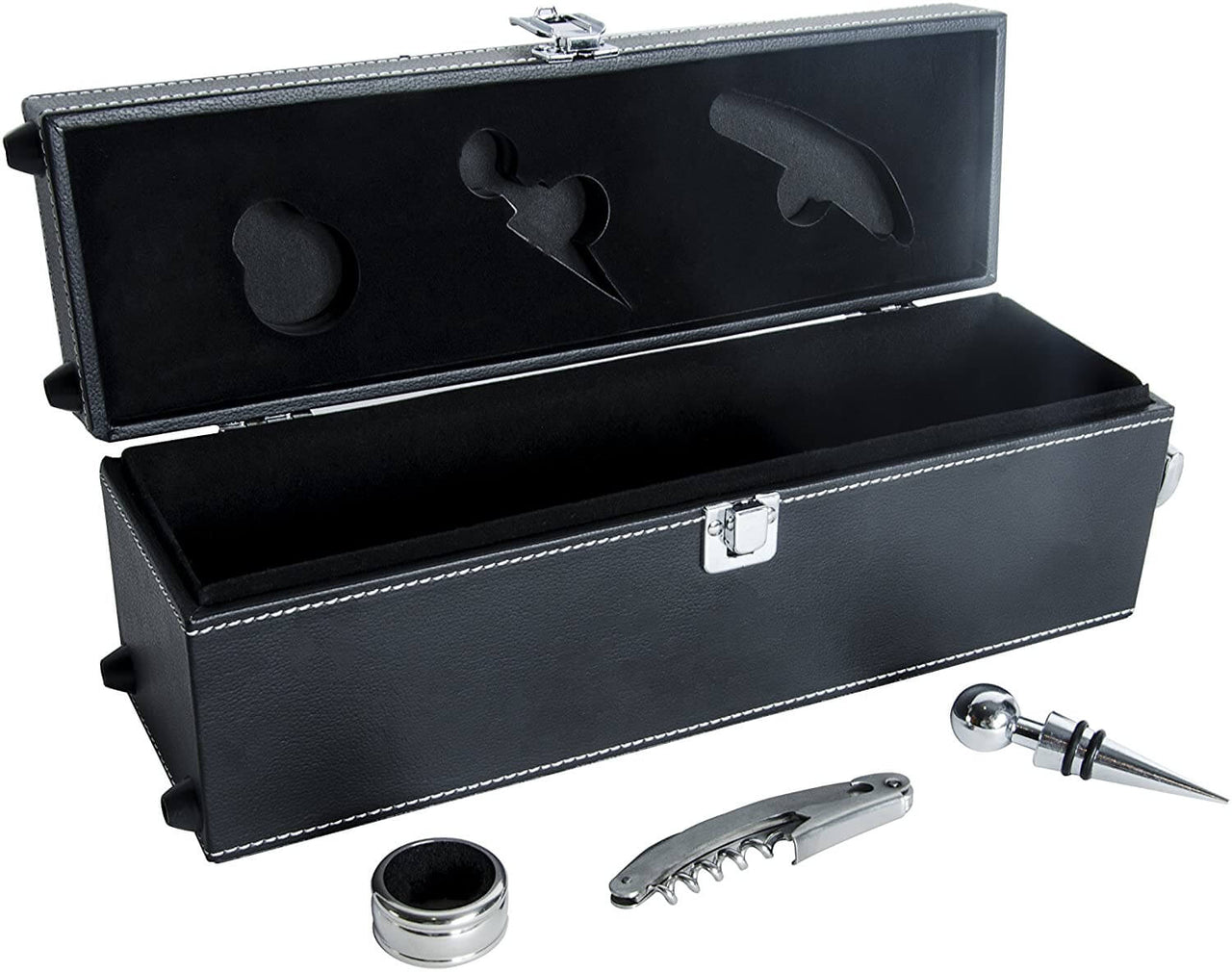 Leather Wine Box and Accessory Gift Set