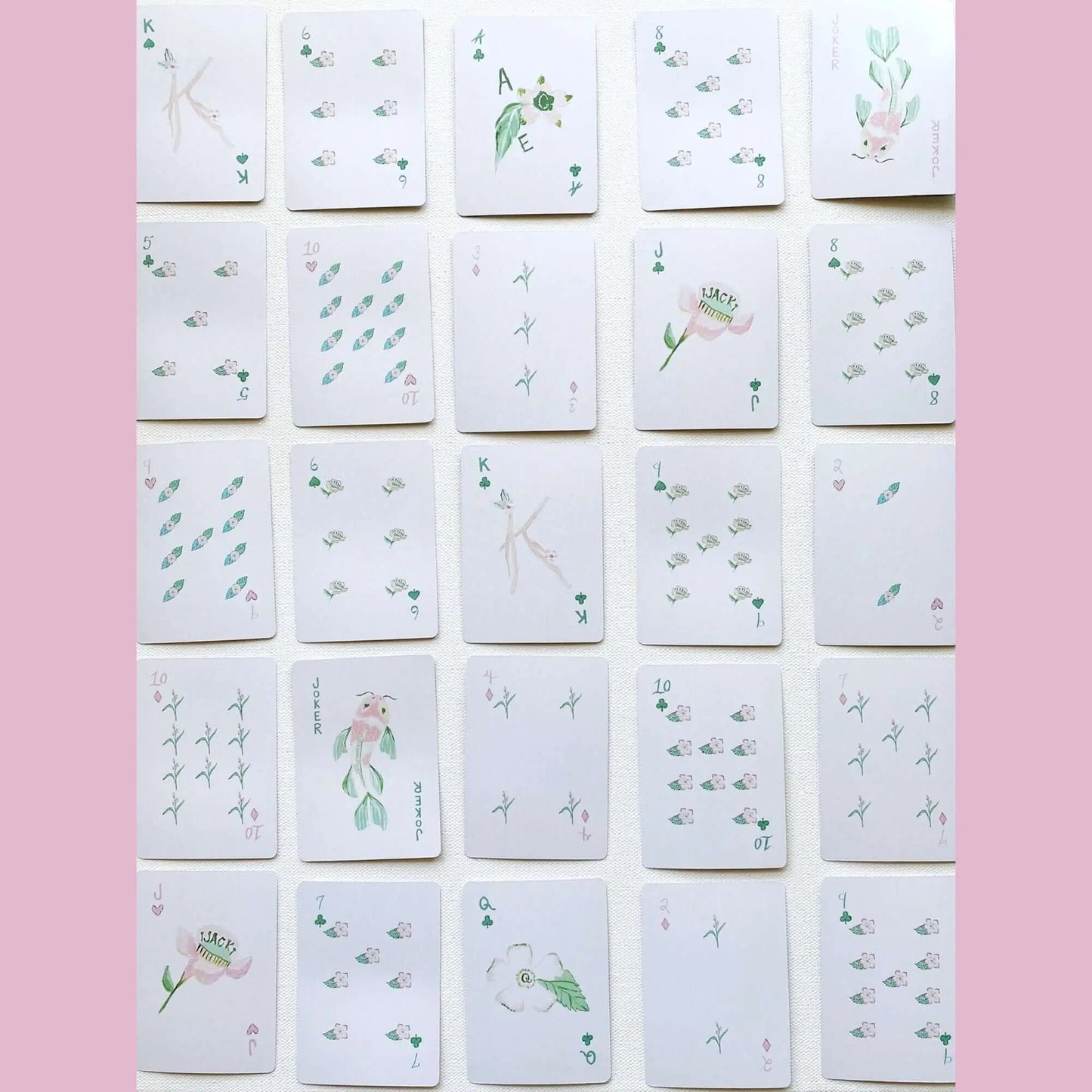 Vintage Inspired Floral Poker Deck Playing Cards