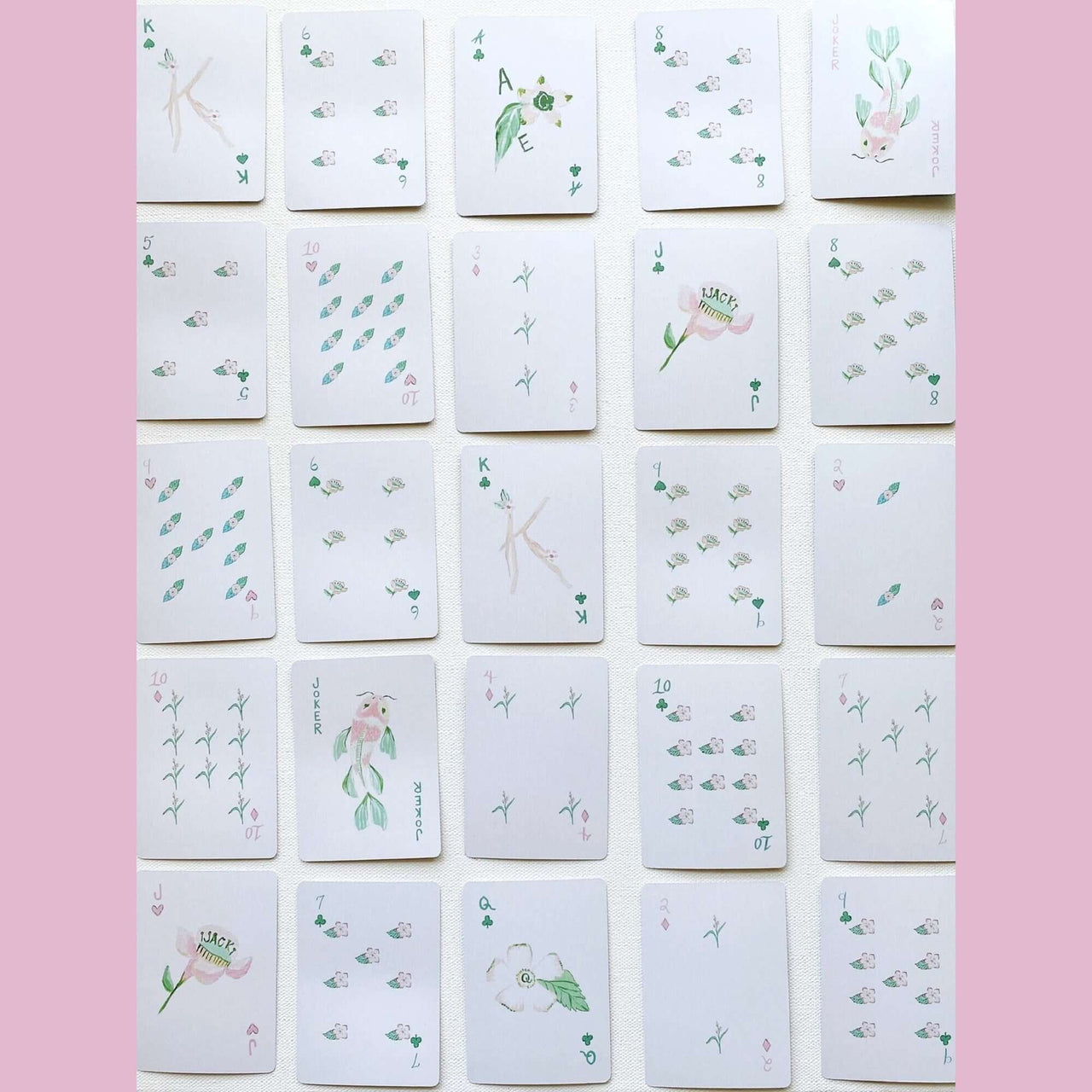 Vintage Inspired Floral Poker Deck Playing Cards