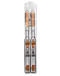 Thumbnail for Jim Beam 2-Pack Kabob Grilling Baskets Heavy-Duty Eco-Friendly Ergonomic 19.25
