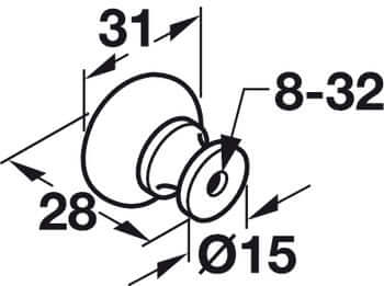 1-1/4" Diameter Cabinet Knob in Polished Brass, Box of 50
