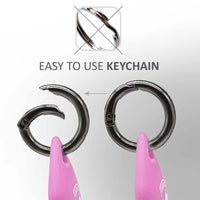 Thumbnail for Light Pink Apple AirTag Case - Silicone AirTag Holder with Carabiner Keychain Clip, AirTag Holder by Guard Dog
