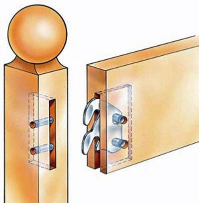 bedCLAW #4 Curved Hook Plates for Wooden Beds or Crib Conversion, Set of 4