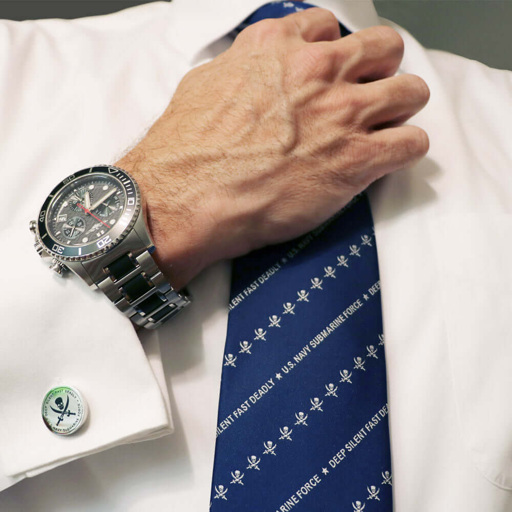 US Navy Submarine Force Officers Submariner Silent Service Stainless Steel Cuff Links