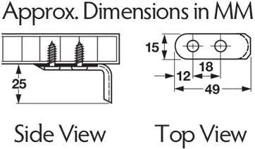 Replacement Male Angle Clip/Tab/Tongue for #910 Sofa Snap Brackets with Screws, Set of 3