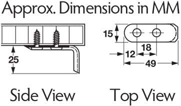 Replacement Male Angle Clip/Tab/Tongue for #910 Sofa Snap Brackets with Screws, Set of 3