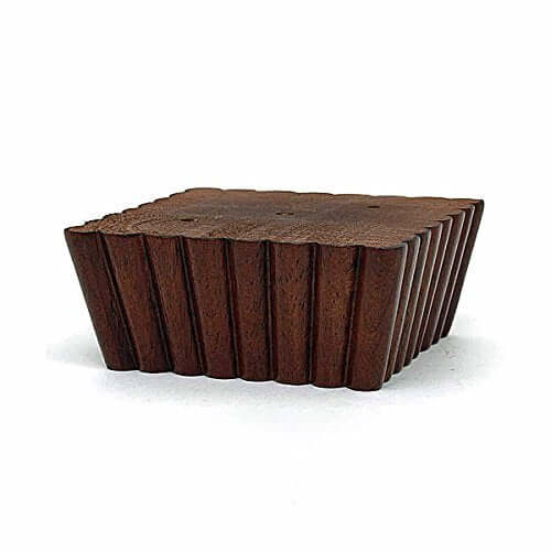 Leg Daddy 2" Dark Finish Square Fluted Tapered Sofa Leg, Set of 4