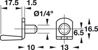 Thumbnail for Hafele 282.11.574 Metal Glass Shelf Supports with Protective Cover 1/4