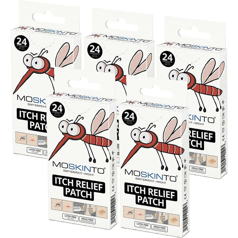 Moskinto Original Itch Patch Instant Effect Reduces Swelling Insect After Bite Relief (24 Pack) 5 Count, 120 Patches Total