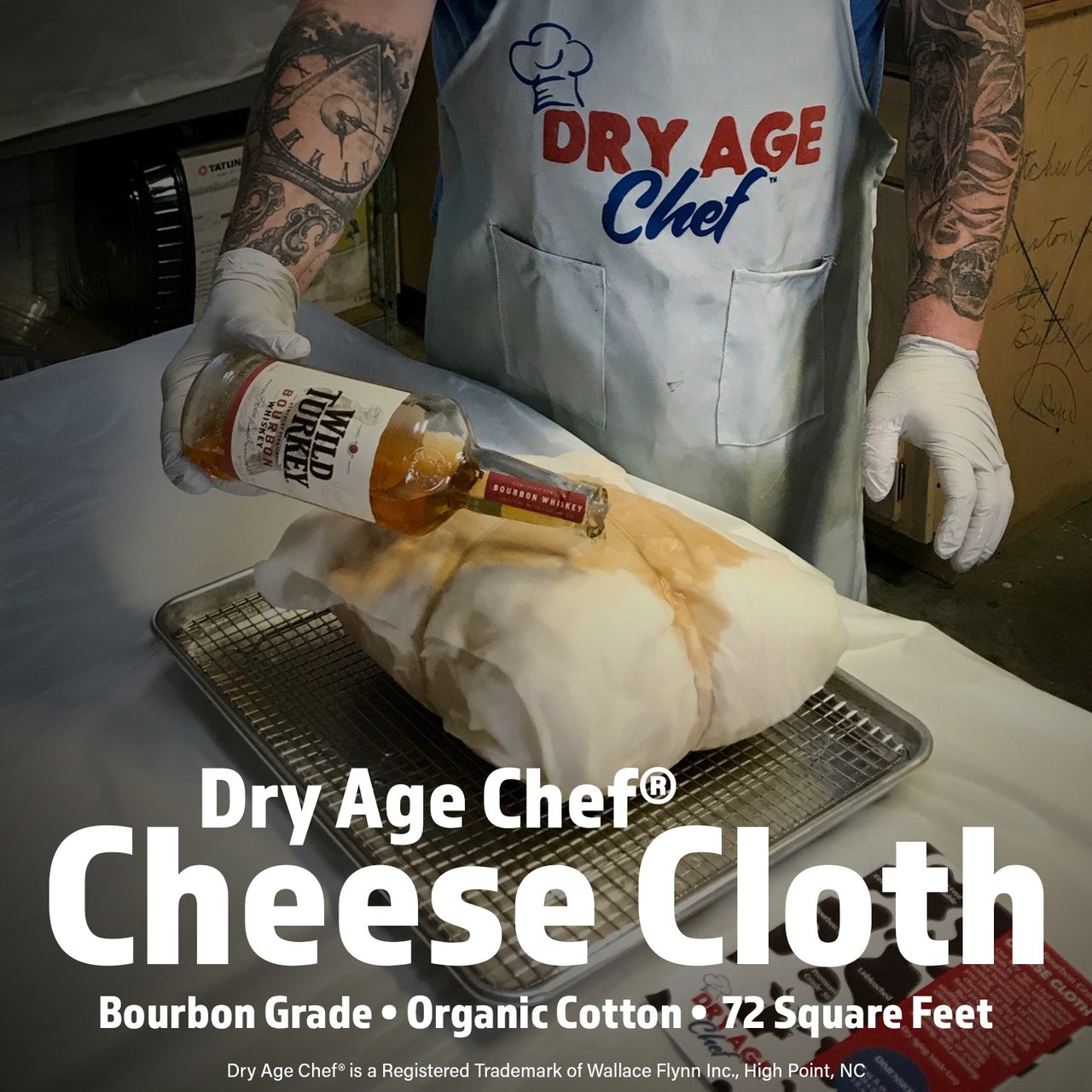Dry Age Chef Bourbon Grade 50 Organic Cotton Cheese Cloth 72 sq. ft.