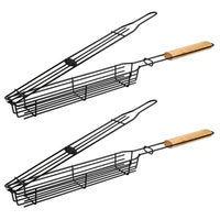 Thumbnail for Jim Beam 2-Pack Kabob Grilling Baskets Heavy-Duty Eco-Friendly Ergonomic 19.25