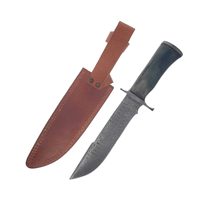 Thumbnail for Handmade Damascus Steel Bowie Style Hunting Camping Survival Knife with Sheath