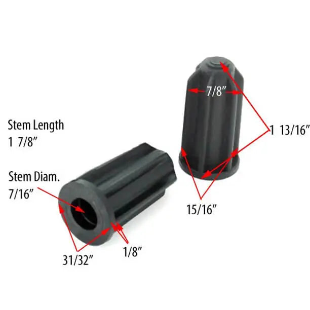 Large Plastic Bed Frame Insert Plugs, 7/8-Inch Outside Diameter, Set of 4