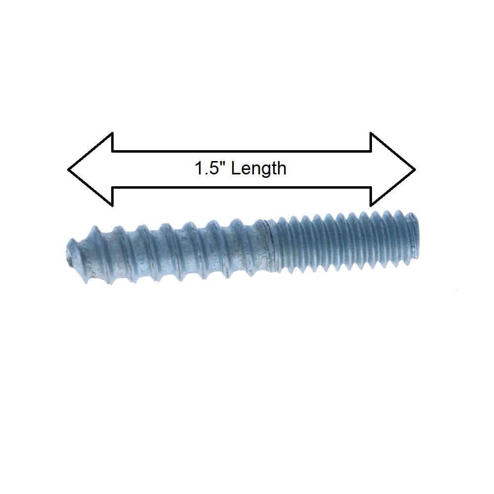 1/4-20 Zinc Plated Hanger Bolts, 1.5" Length, Set of 6