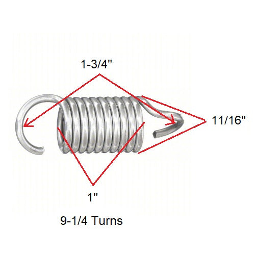 Replacement Helical Furniture Springs, Set of 6: 1-3/4 Inches Long, 9-1/4 Turns