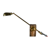 Thumbnail for Vintage Inspired Pivots Desk Lamp, Brass with Wood Base