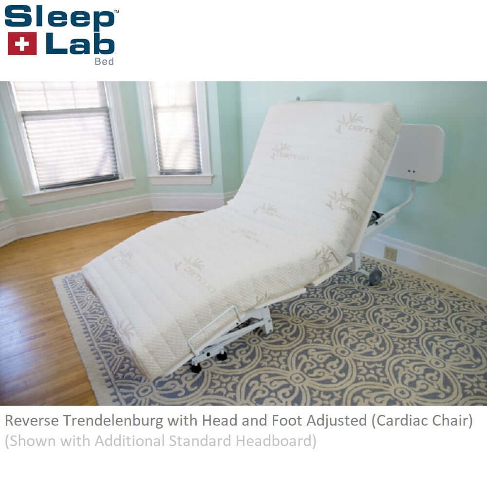 SleepLab Bed 300X-5F Hi-Low Adjustable Bed Base with Trendelenburg + Cardiac Chair