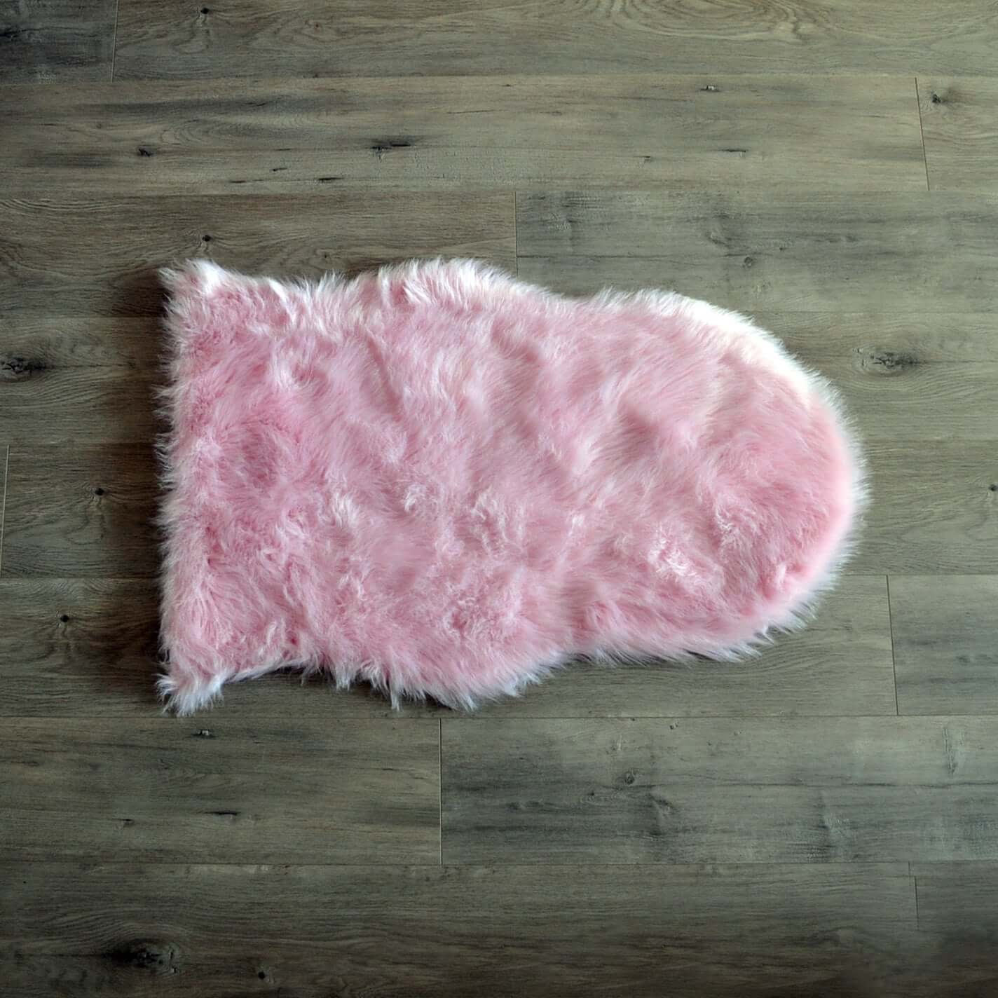 Faux Sheepskin Cotton Candy Pink Accent Rug - 24" x 36" - Machine Washable