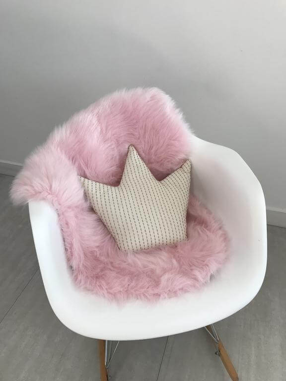 Faux Sheepskin Cotton Candy Pink Accent Rug - 24" x 36" - Machine Washable