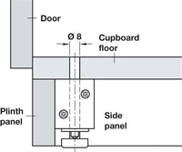 Thumbnail for 637.12.229 Plinth Adjusting Fitting, M8 Thread, with Wood Mounting Block