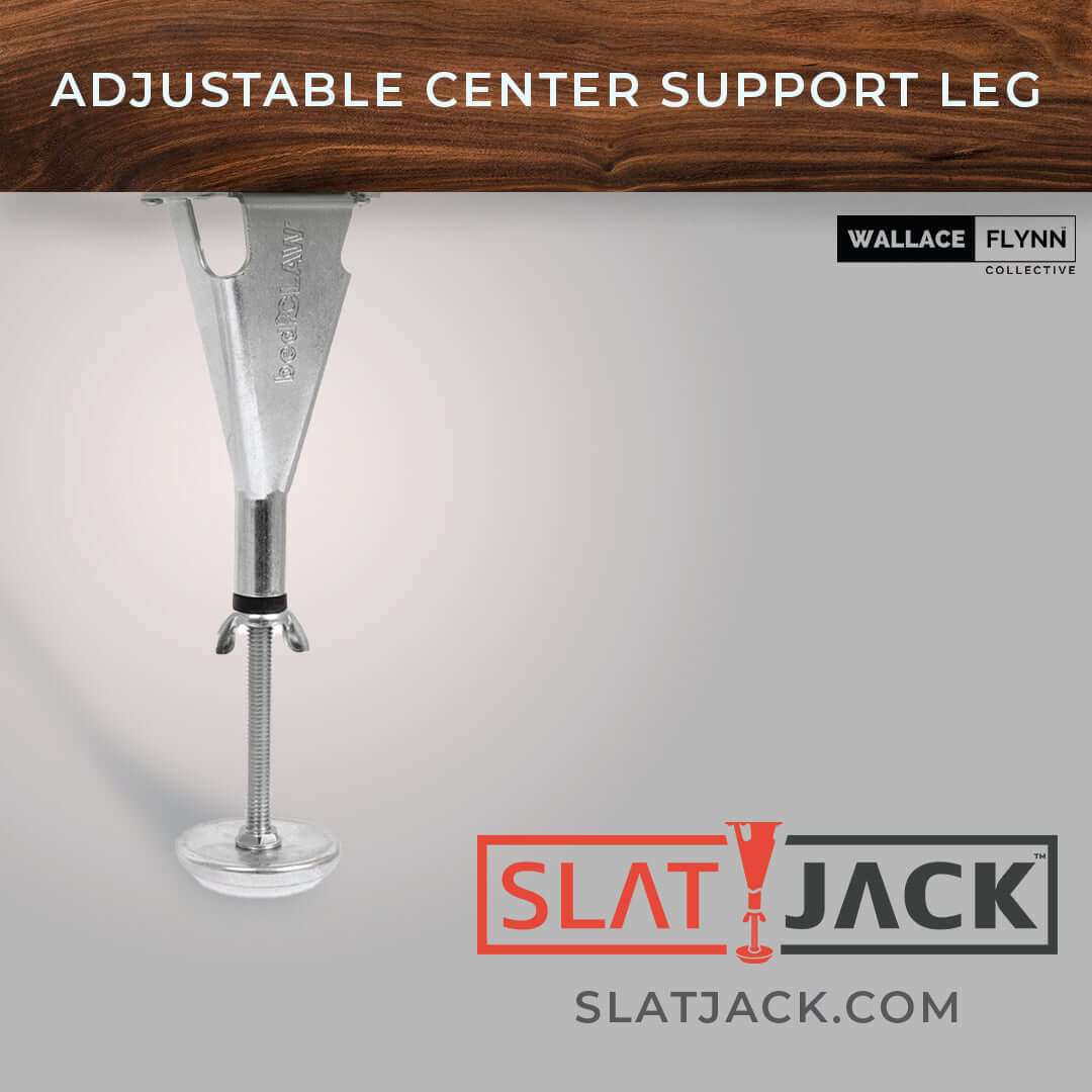 bedCLAW SlatJack Adjustable Center Support Leg for Sagging Mattress Caused by Sag in Wooden Bed Slats, Bed Frame, USA