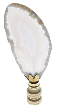 Thumbnail for Art Finial - Agate Slice with Brass Base, Set of 2, Mini Works of Art, Update Your Lamps!