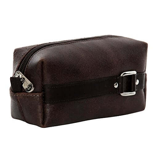 Corsa Miglia Leather Vintage Travel Kit, Brown, by Piel