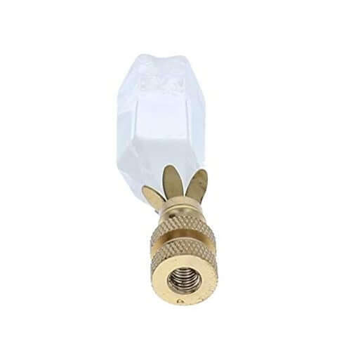 Art Finial - White Crystal with Brass Base, Set of 2, Mini Works of Art, Update Your Lamps!