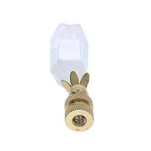 Art Finial - White Crystal with Brass Base, Set of 2, Mini Works of Art, Update Your Lamps!