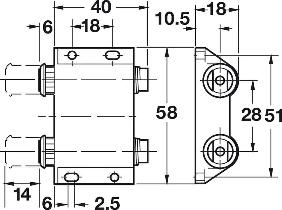 Hafele 245.80.320 Black Magnetic Pressure Push Latch, Double, 0.5 kg Pull