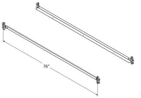 bedCLAW 76" Steel Hook-On Side Rails for Twin or Full Size Beds