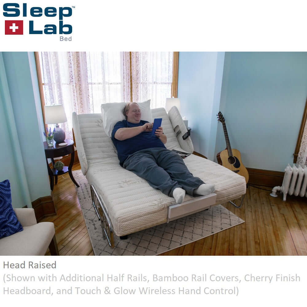 SleepLab Bed 750X-5F Super Heavy Duty Hi-Low Adjustable Bed Base with Trendelenburg + Cardiac Chair