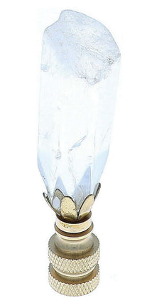 Thumbnail for Art Finial - White Crystal with Brass Base, Set of 2, Mini Works of Art, Update Your Lamps!