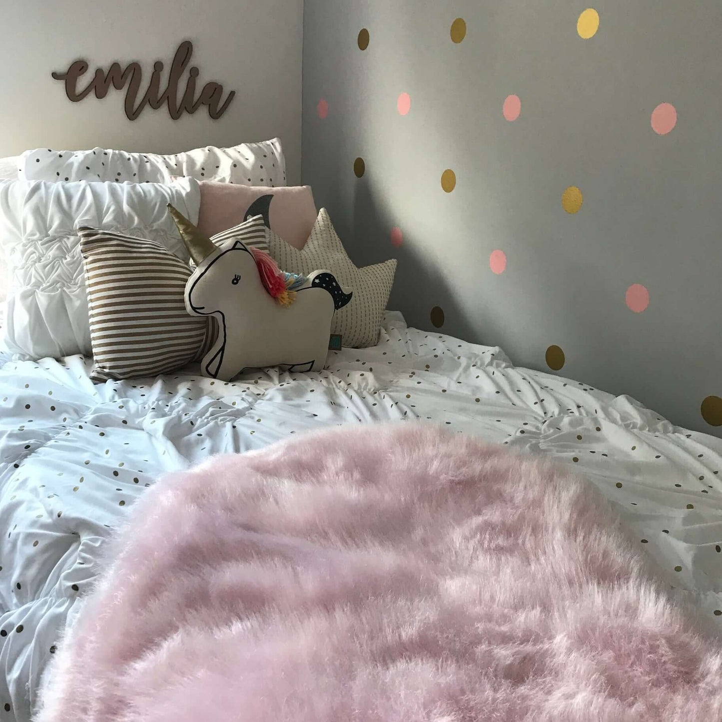 Faux Sheepskin Cotton Candy Pink Accent Rug - 24" x 36" - Machine Washable