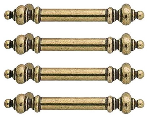 Hafele 122.08.507 Regency Brass Finish Zinc Decorative Handle, Set of 4