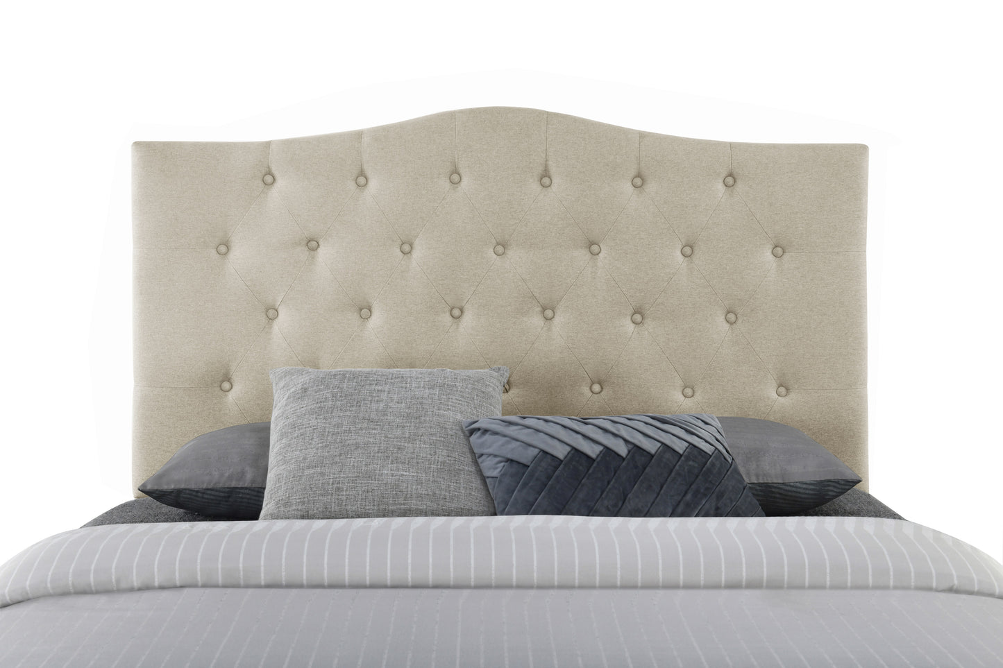 Full/Queen Bed Size Maya Beige Upholstered Bolt-On Headboard