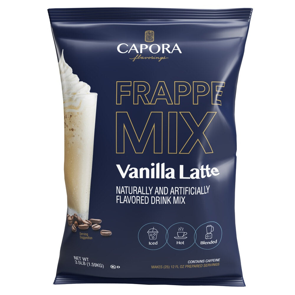 Capora 3.5 lb. Vanilla Latte Frappe Mix, Coffee Shop Quality, Barista Approved
