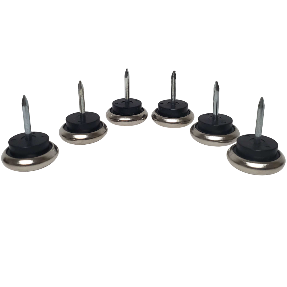 Leg Daddy 7/8" Nickel Plated Steel Furniture Glide, Set of 6